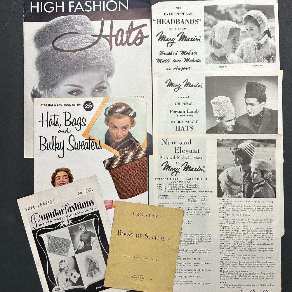 Vintage Knitting and Crochet Patterns Total of‎ Over 50 Patterns Vintage Ephemra
